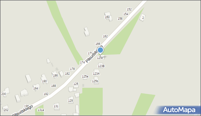 Radomsko, Piłsudskiego Józefa, marsz., 123c, mapa Radomsko