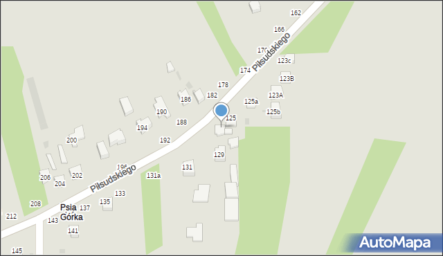 Radomsko, Piłsudskiego Józefa, marsz., 127, mapa Radomsko