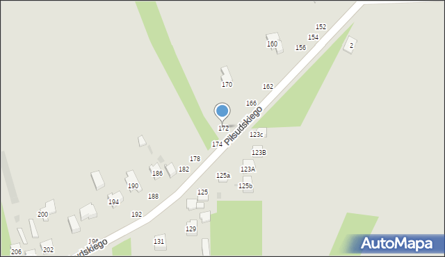 Radomsko, Piłsudskiego Józefa, marsz., 172, mapa Radomsko