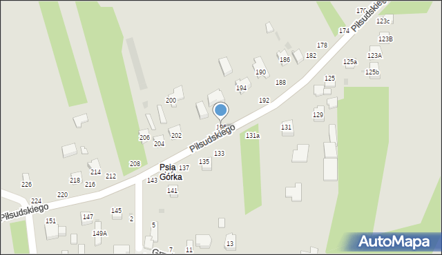 Radomsko, Piłsudskiego Józefa, marsz., 196, mapa Radomsko