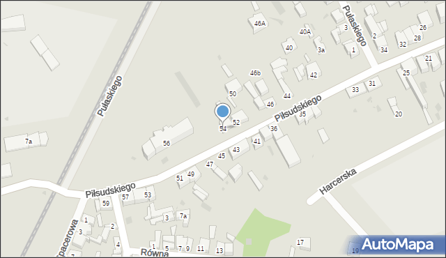 Radomsko, Piłsudskiego Józefa, marsz., 54, mapa Radomsko
