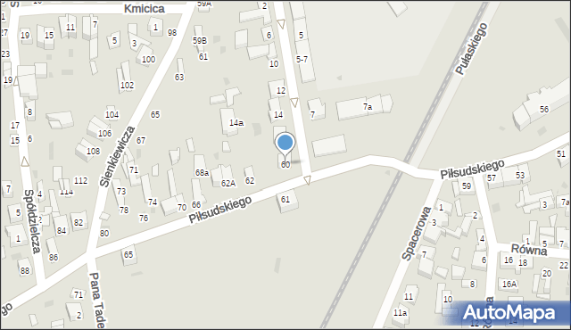 Radomsko, Piłsudskiego Józefa, marsz., 60, mapa Radomsko