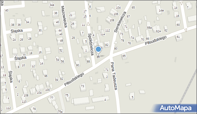 Radomsko, Piłsudskiego Józefa, marsz., 86, mapa Radomsko