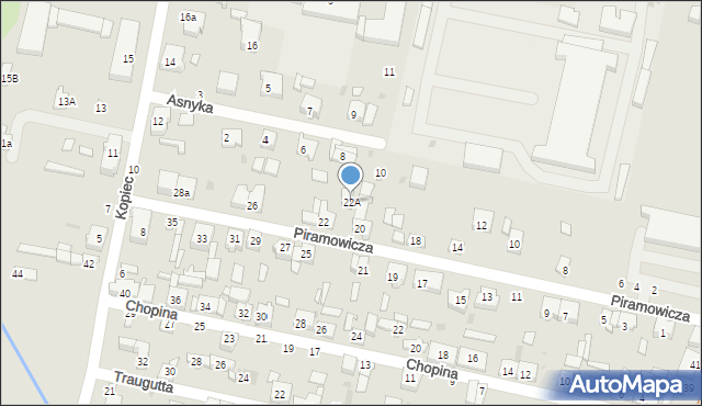 Radomsko, Piramowicza, 22A, mapa Radomsko