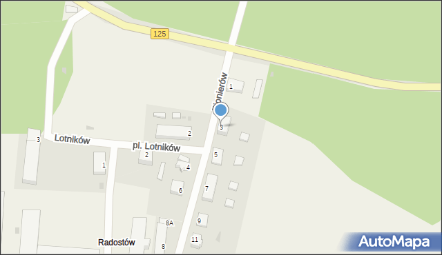 Radostów, Pionierów, 3, mapa Radostów