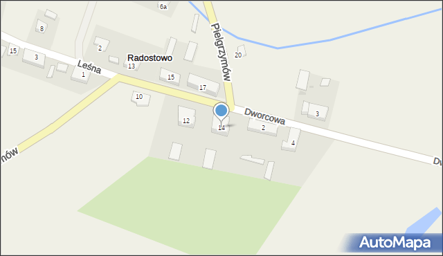 Radostowo, Pielgrzymów, 14, mapa Radostowo