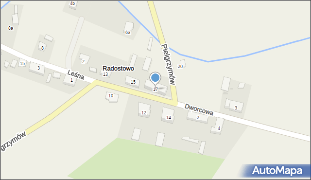 Radostowo, Pielgrzymów, 17, mapa Radostowo