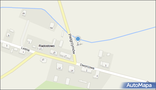 Radostowo, Pielgrzymów, 20, mapa Radostowo