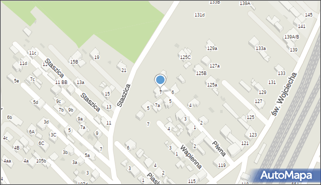 Radzionków, Piwna, 7, mapa Radzionków