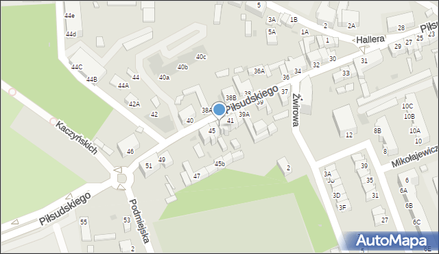 Rawicz, Piłsudskiego Józefa, marsz., 43A, mapa Rawicz