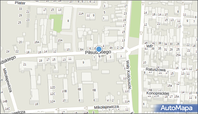 Rawicz, Piłsudskiego Józefa, marsz., 5, mapa Rawicz