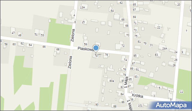 Rokitno Szlacheckie, Piaskowa, 74, mapa Rokitno Szlacheckie