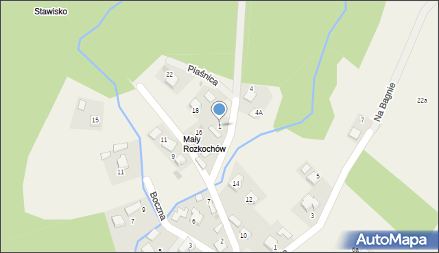 Rozkochów, Piaśnica, 1, mapa Rozkochów