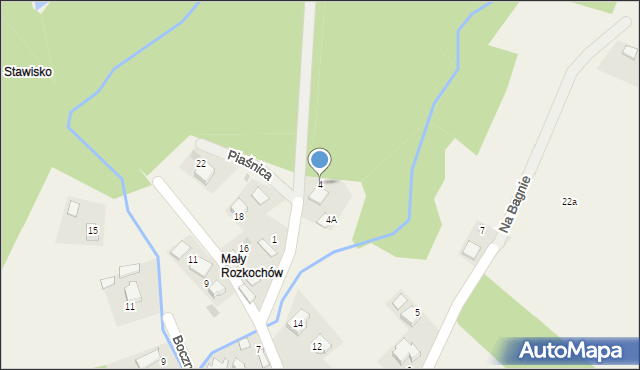 Rozkochów, Piaśnica, 4, mapa Rozkochów