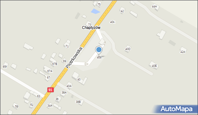 Rozprza, Piotrkowska, 40b, mapa Rozprza