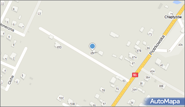 Rozprza, Piotrkowska, 65f, mapa Rozprza