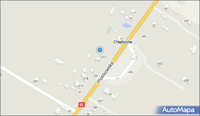 Rozprza, Piotrkowska, 71A, mapa Rozprza