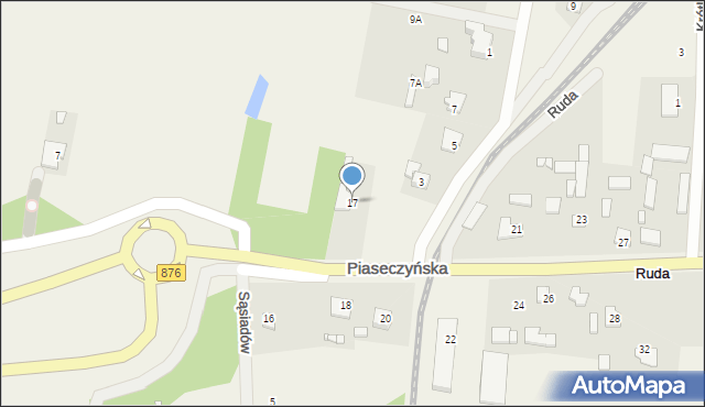 Ruda, Piaseczyńska, 17, mapa Ruda