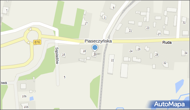 Ruda, Piaseczyńska, 20, mapa Ruda