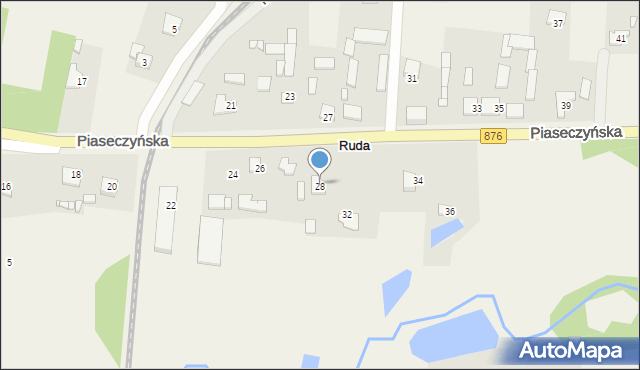 Ruda, Piaseczyńska, 30, mapa Ruda