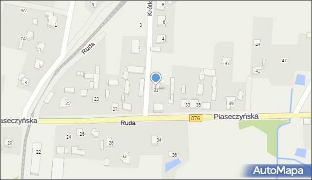 Ruda, Piaseczyńska, 31, mapa Ruda