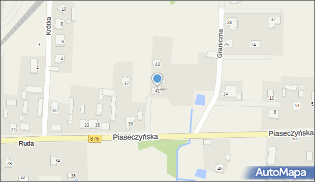 Ruda, Piaseczyńska, 41, mapa Ruda