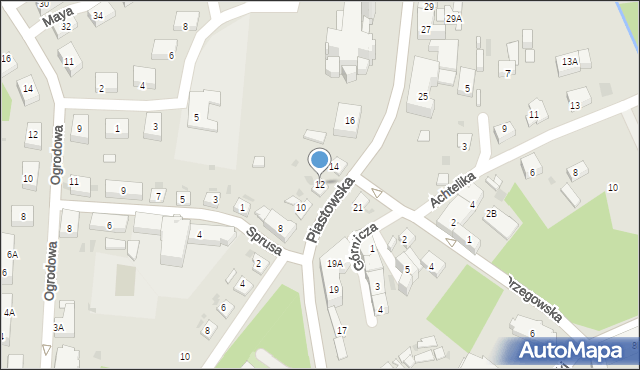 Ruda Śląska, Piastowska, 12, mapa Rudy Śląskiej