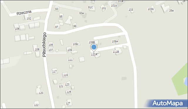 Ruda Śląska, Piłsudskiego Józefa, marsz., 111A, mapa Rudy Śląskiej