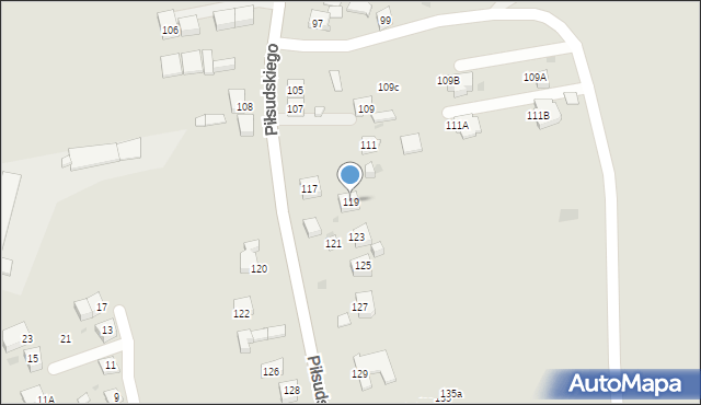 Ruda Śląska, Piłsudskiego Józefa, marsz., 119, mapa Rudy Śląskiej