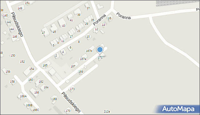 Ruda Śląska, Piłsudskiego Józefa, marsz., 171, mapa Rudy Śląskiej