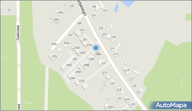 Ruda Śląska, Piłsudskiego Józefa, marsz., 208A, mapa Rudy Śląskiej