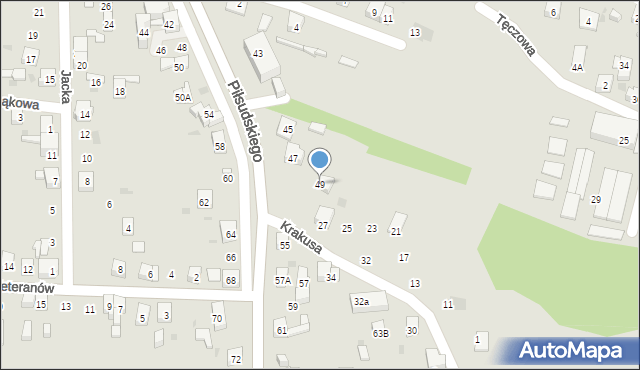 Ruda Śląska, Piłsudskiego Józefa, marsz., 49, mapa Rudy Śląskiej