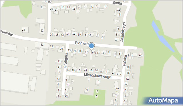 Ruda Śląska, Pionierów, 15, mapa Rudy Śląskiej