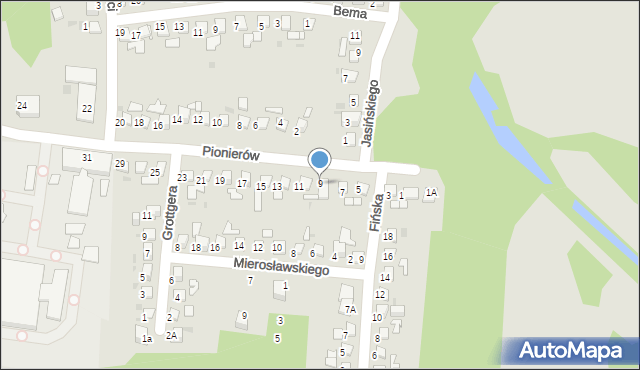 Ruda Śląska, Pionierów, 9, mapa Rudy Śląskiej