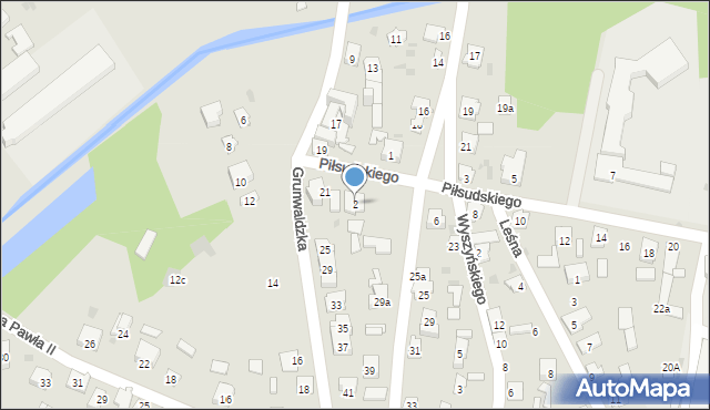 Rudnik nad Sanem, Piłsudskiego Józefa, marsz., 2, mapa Rudnik nad Sanem