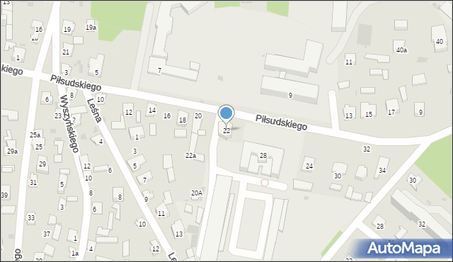 Rudnik nad Sanem, Piłsudskiego Józefa, marsz., 22, mapa Rudnik nad Sanem