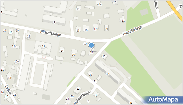 Rudnik nad Sanem, Piłsudskiego Józefa, marsz., 30, mapa Rudnik nad Sanem
