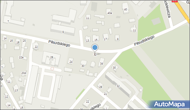 Rudnik nad Sanem, Piłsudskiego Józefa, marsz., 32, mapa Rudnik nad Sanem