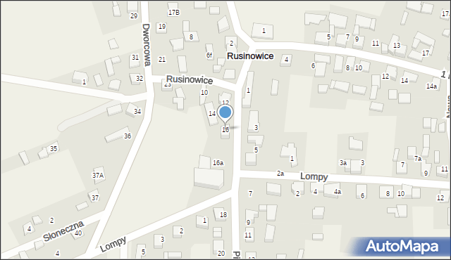 Rusinowice, Piaskowa, 16, mapa Rusinowice