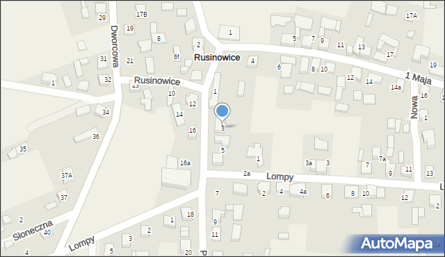 Rusinowice, Piaskowa, 3, mapa Rusinowice