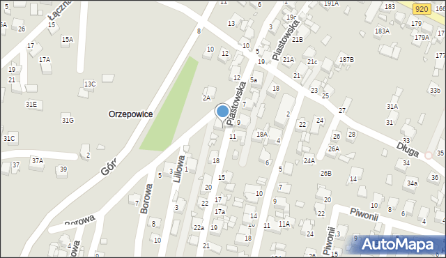 Rybnik, Piastowska, 16, mapa Rybnika