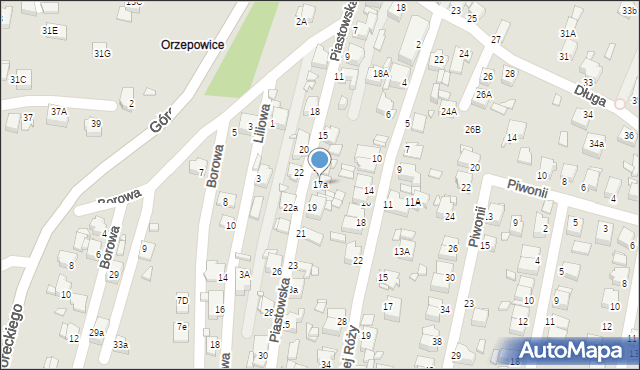 Rybnik, Piastowska, 17a, mapa Rybnika