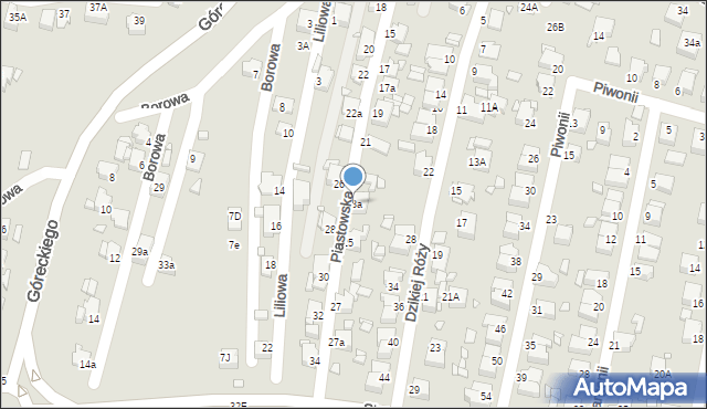 Rybnik, Piastowska, 23a, mapa Rybnika