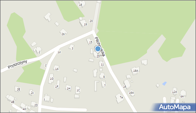 Rybnik, Pilchowicka, 13, mapa Rybnika