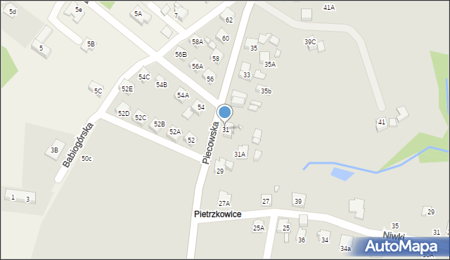 Rydułtowy, Piecowska, 31, mapa Rydułtowy