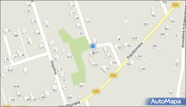 Rydułtowy, Pietrzkowicka, 2B, mapa Rydułtowy