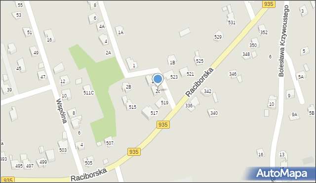 Rydułtowy, Pietrzkowicka, 2c, mapa Rydułtowy