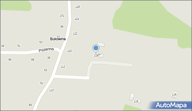 Ryglice, Piastowska, 114, mapa Ryglice