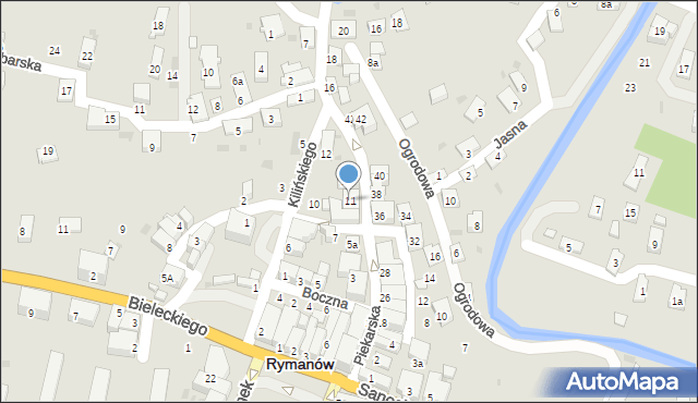 Rymanów, Piekarska, 11, mapa Rymanów