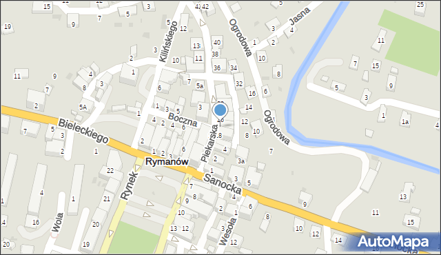 Rymanów, Piekarska, 24, mapa Rymanów